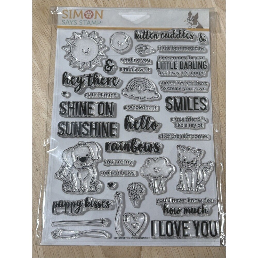 Simon Says Stamp Hey There Sunshine cat dog sun sentiments set